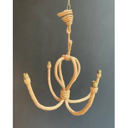 Rope Anchor Chandelier by Adrien Audoux and Frida Minet, French Work, Circa 1950