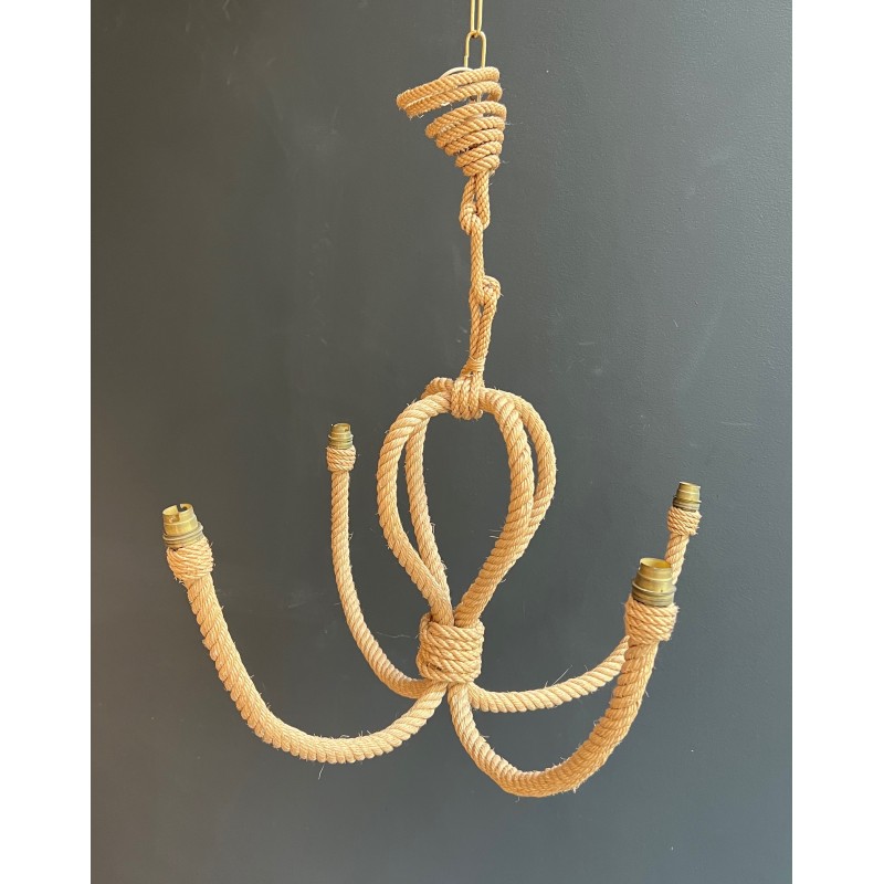 Rope Anchor Chandelier by Adrien Audoux and Frida Minet, French Work, Circa 1950