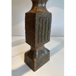 Brutalist Ceramic Table Lamp, French Work, Circa 1950
