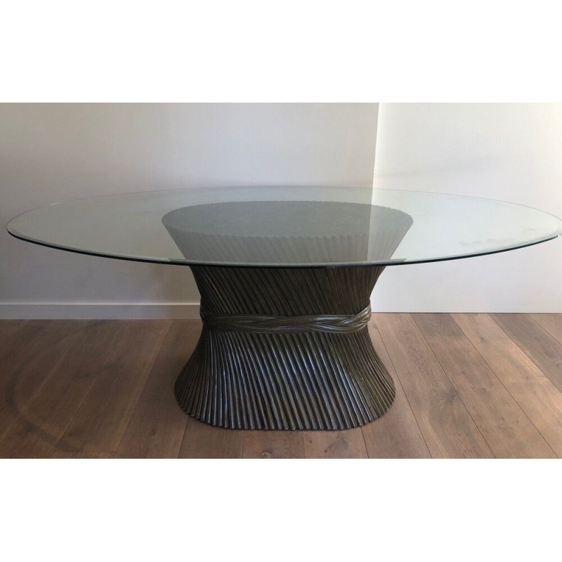 Mid-Century Glass Top Table, Circa 1950