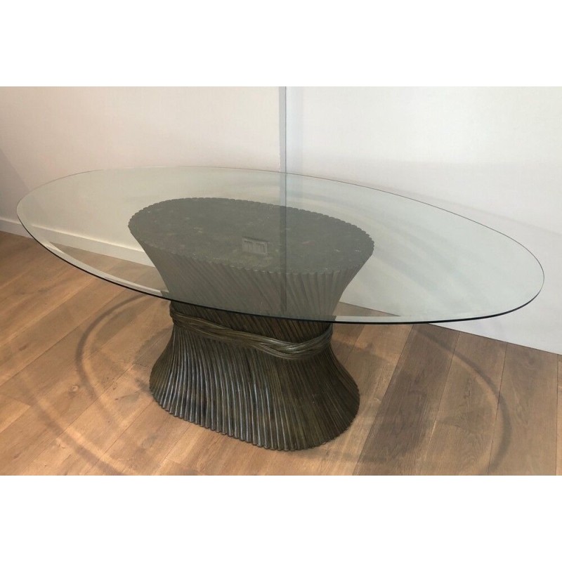 Mid-Century Glass Top Table, Circa 1950