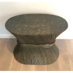 Mid-Century Glass Top Table, Circa 1950