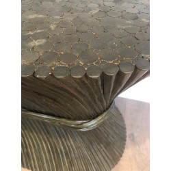 Mid-Century Glass Top Table, Circa 1950