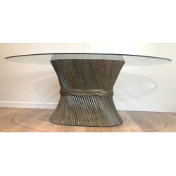 Mid-Century Glass Top Table, Circa 1950