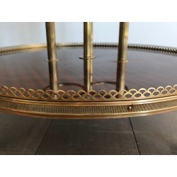 Round Mahogany and Brass Drinks Trolley, Attributed to Maison Jansen, French Work, Circa 1940