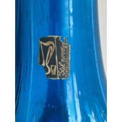 Bluish Art Glass Pitcher Signed Stil Novo, Italian Work, Circa 1970