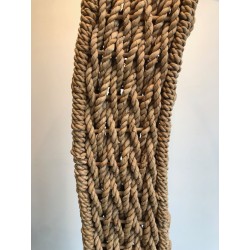 Braided Rope Floor Lamp on Square Metal Base, Japanese Work, circa 1980 | Maison BARROIS