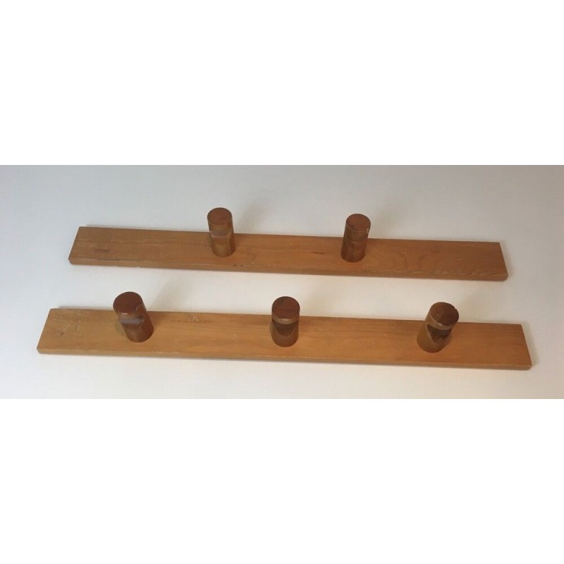 Charlotte Perriand, Pair of Pine Wall Coat-Hangers, French Work, Circa 1970