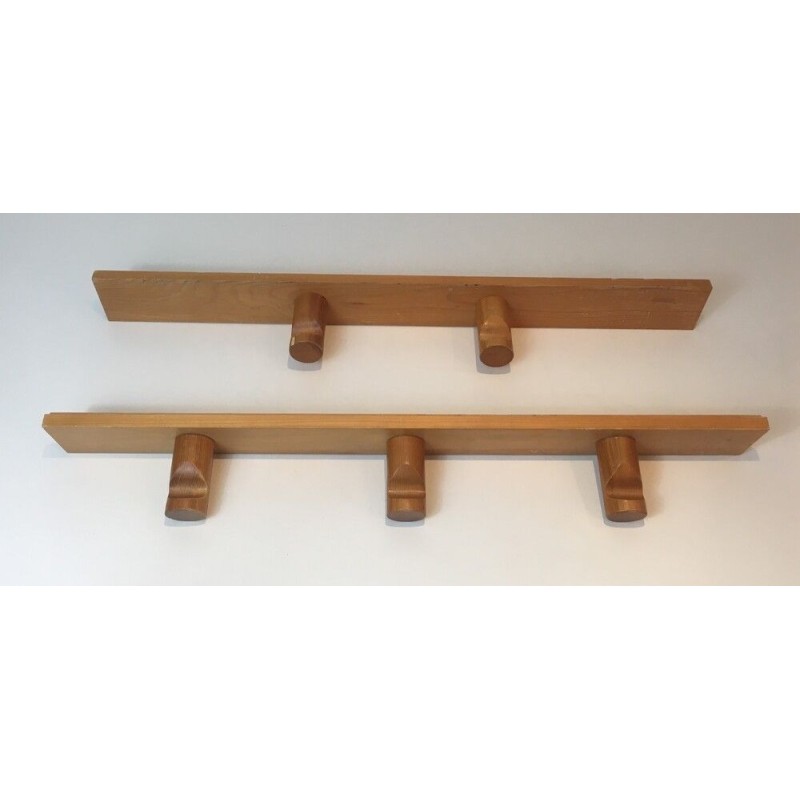 Charlotte Perriand, Pair of Pine Wall Coat-Hangers, French Work, Circa 1970