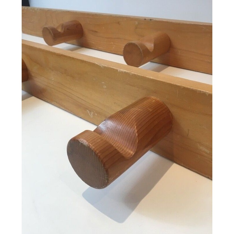 Charlotte Perriand, Pair of Pine Wall Coat-Hangers, French Work, Circa 1970