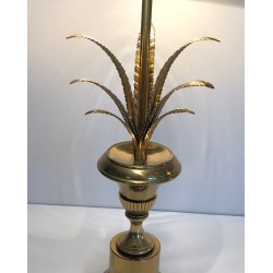 Paire d'Appliques Palmier en Laiton de Style Néoclassique, dans le Goût de la Maison Charles, Vers 1970