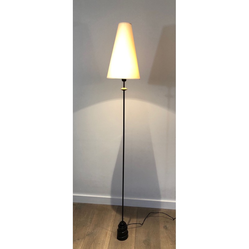 Wrought Iron and Cast Iron Floor Lamp, French Work, circa 1970 | Maison BARROIS