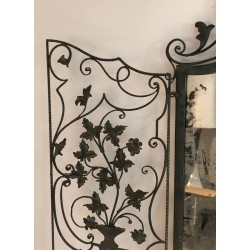 Rare Miroir en Fer Forgé à Deux Vantaux, Décor de Feuillages et Volutes, Travail Français, Vers 1940