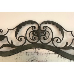 Rare Wrought Iron Mirror with Two Opening Panels, Foliage and Scrolls, French Work, Circa 1940