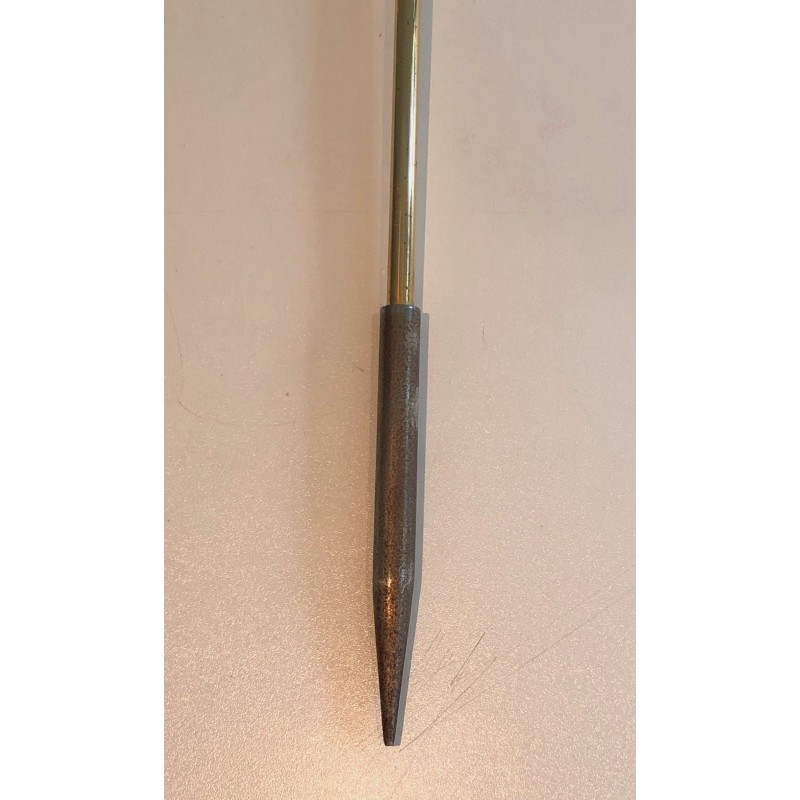 Neoclassical Style Brass Fireplace Tools, French Work, Circa 1970
