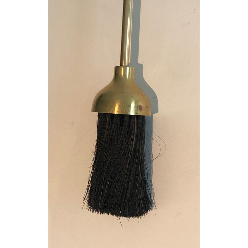 Neoclassical Style Brass Fireplace Tools, French Work, Circa 1970
