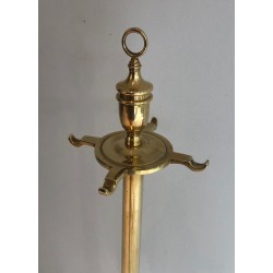 Neoclassical Style Brass Fireplace Tools, French Work, Circa 1970
