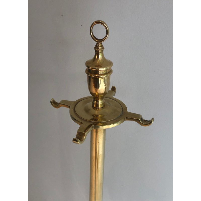Neoclassical Style Brass Fireplace Tools, French Work, Circa 1970