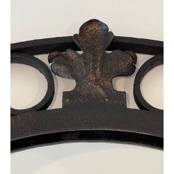 Wrought Iron Mirror with Arched Top and Gilt Acanthus Leaf, French Work, Circa 1940