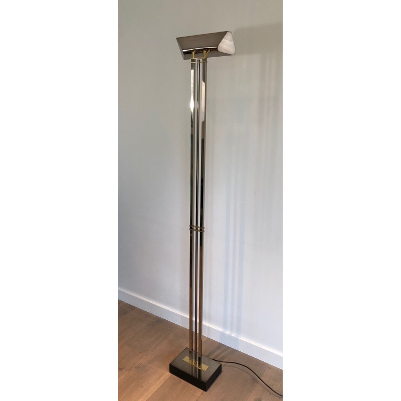 Lampadaire Patine Canon de Fusil et Laiton, Travail Français, vers 1970 | Maison BARROIS