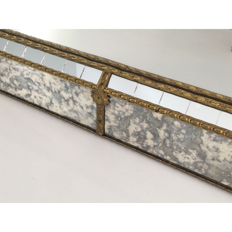 Miroir Multi-Facettes aux Guirlandes de Laiton, Travail Français, Vers 1970