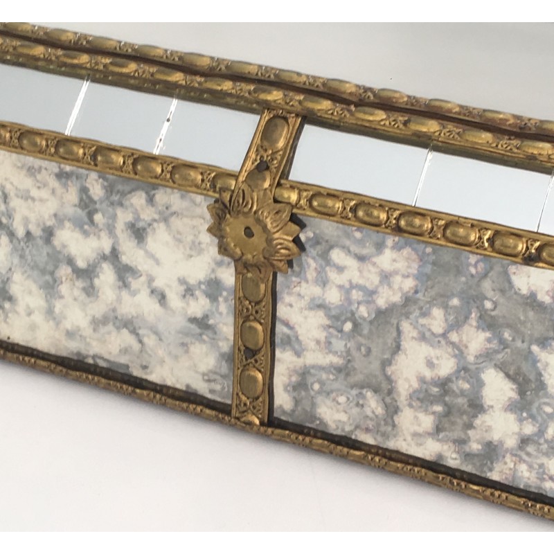 Miroir Multi-Facettes aux Guirlandes de Laiton, Travail Français, Vers 1970