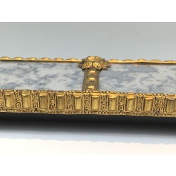 Multi-Faceted Mirror with Brass Garlands, French Work, Circa 1970