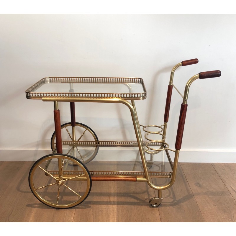 Mahogany and Brass Drinks Trolley, French Work, Circa 1940