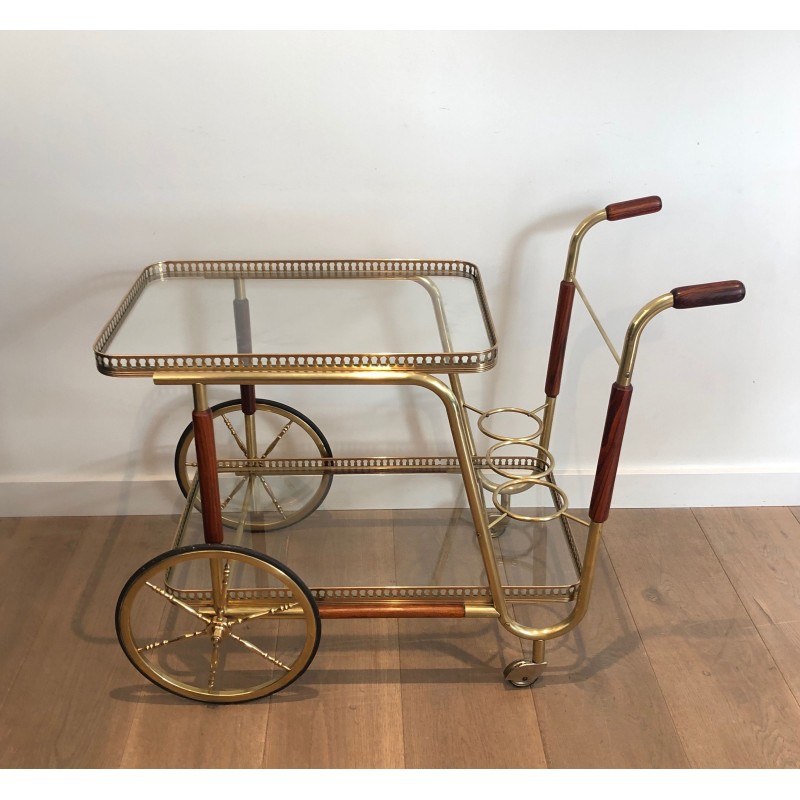Mahogany and Brass Drinks Trolley, French Work, Circa 1940