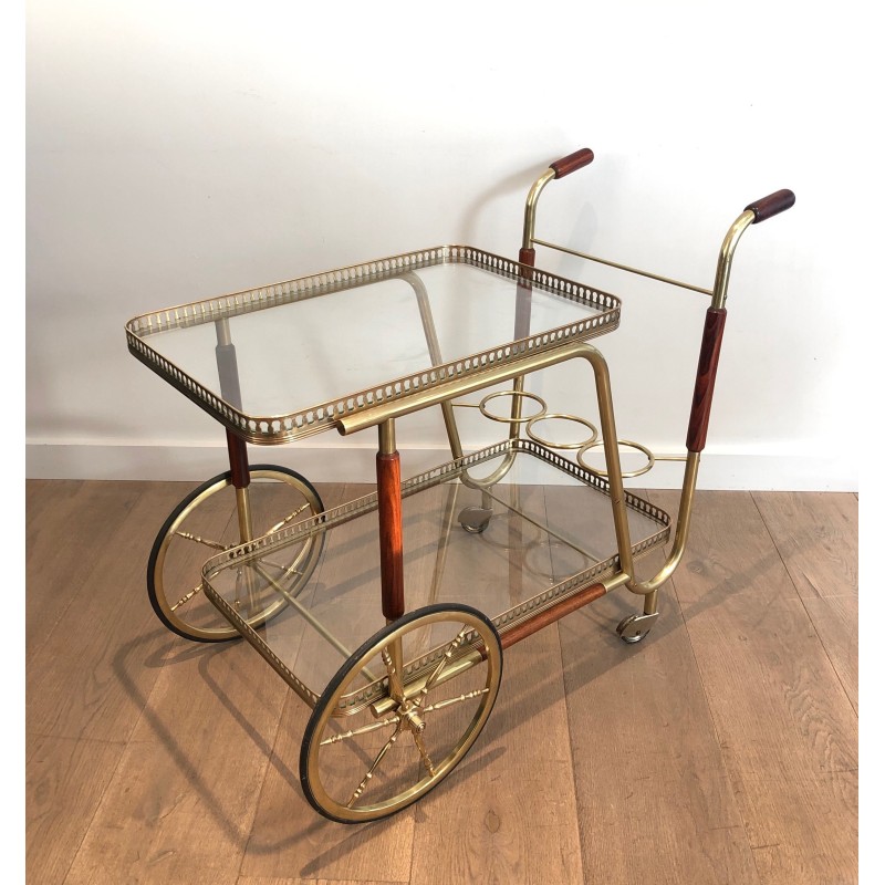 Mahogany and Brass Drinks Trolley, French Work, Circa 1940