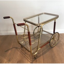 Mahogany and Brass Drinks Trolley, French Work, Circa 1940