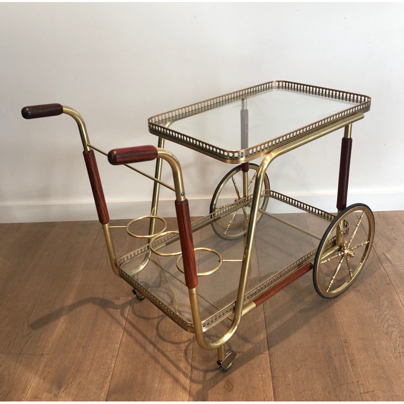 Mahogany and Brass Drinks Trolley, French Work, Circa 1940