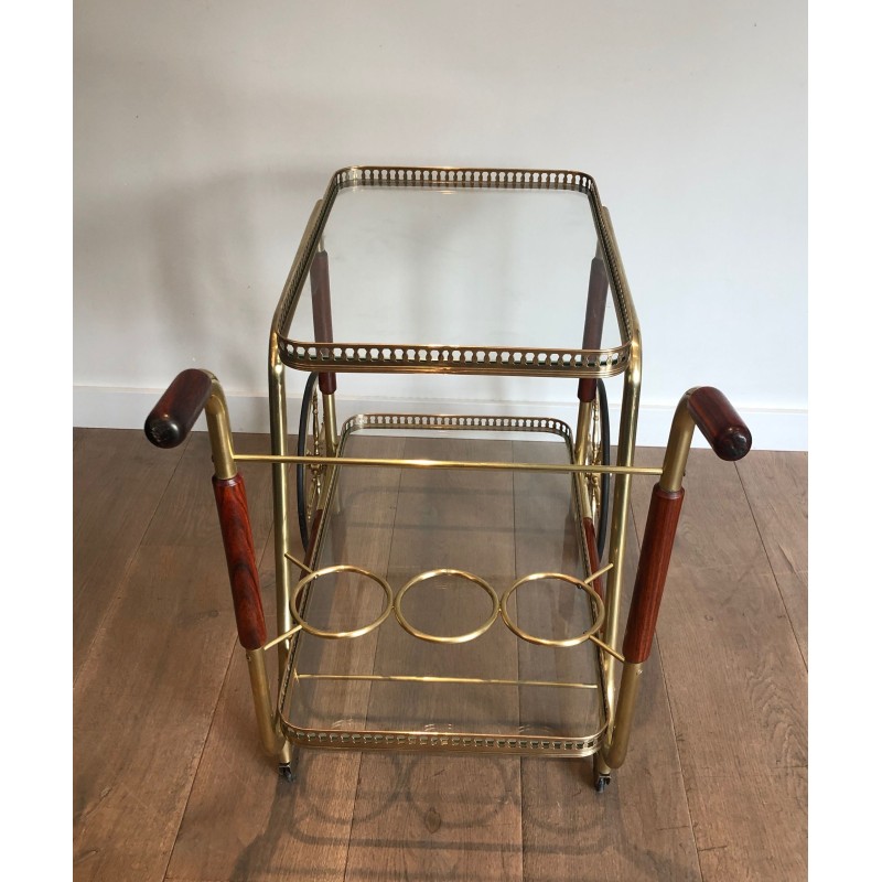 Mahogany and Brass Drinks Trolley, French Work, Circa 1940
