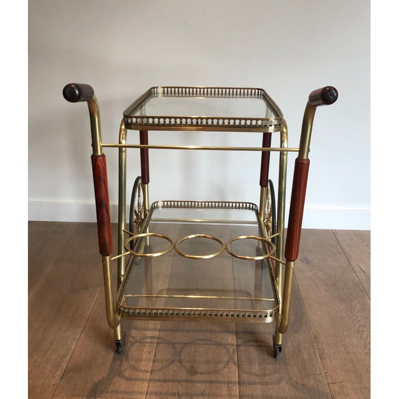 Mahogany and Brass Drinks Trolley, French Work, Circa 1940