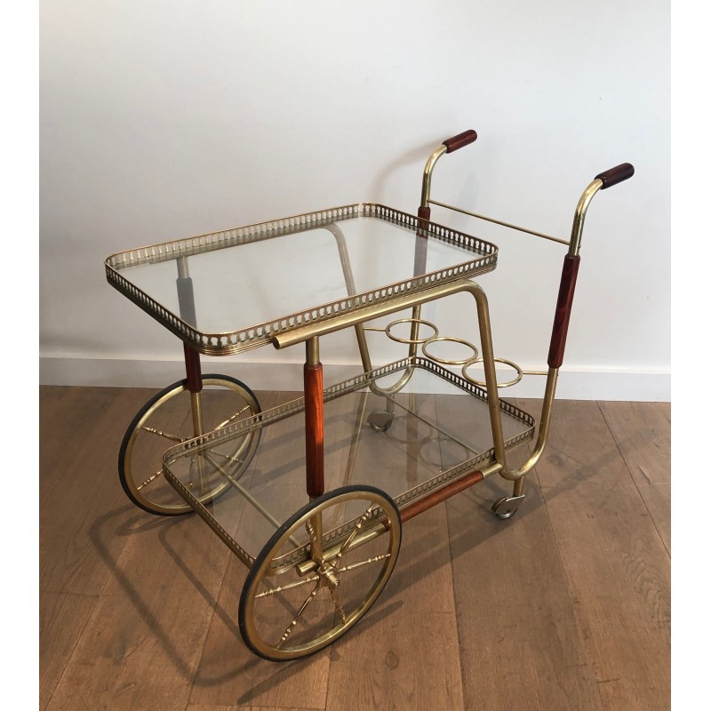 Mahogany and Brass Drinks Trolley, French Work, Circa 1940