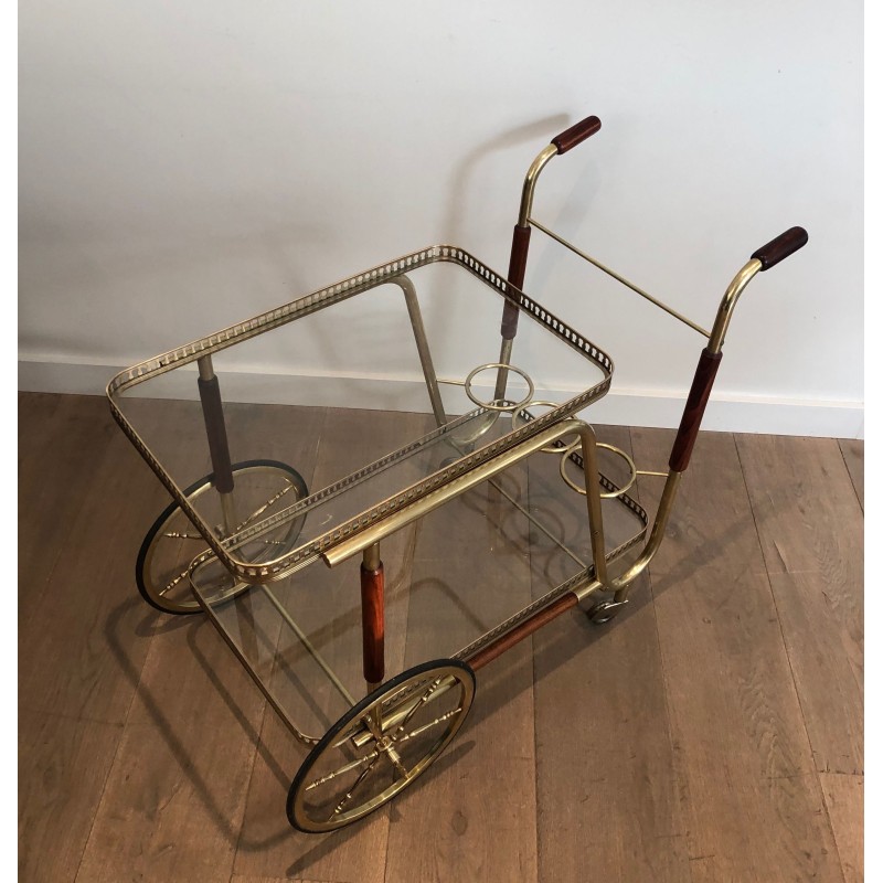 Mahogany and Brass Drinks Trolley, French Work, Circa 1940