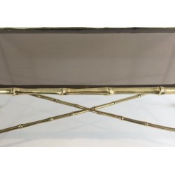 Small Faux-Bamboo Bronze Coffee Table with Smoked Glass Shelf by Maison Baguès, French Work, Circa 1940