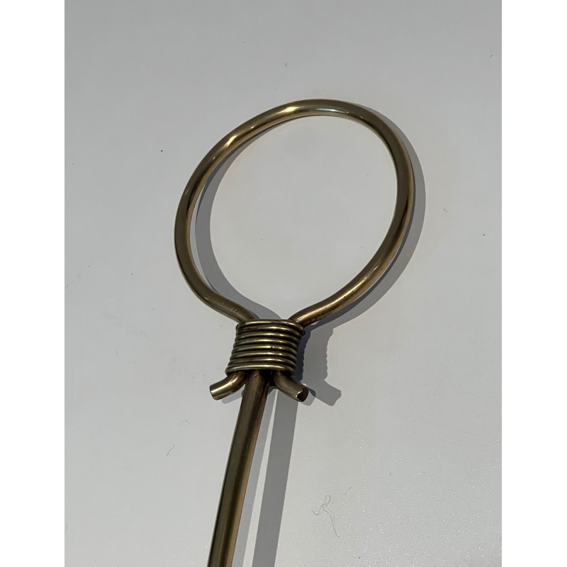 Mahogany and Brass Wall-Mounted Coat Rack, French Work, Circa 1940