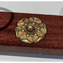 Mahogany and Brass Wall-Mounted Coat Rack, French Work, Circa 1940