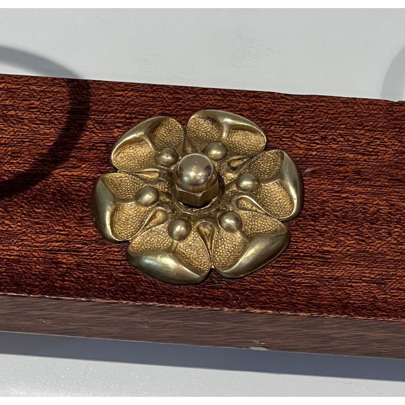 Mahogany and Brass Wall-Mounted Coat Rack, French Work, Circa 1940