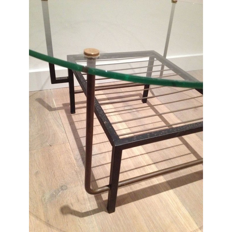 Petite Table Basse ronde en Métal Laqué noir