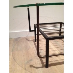 Petite Table Basse ronde en Métal Laqué noir