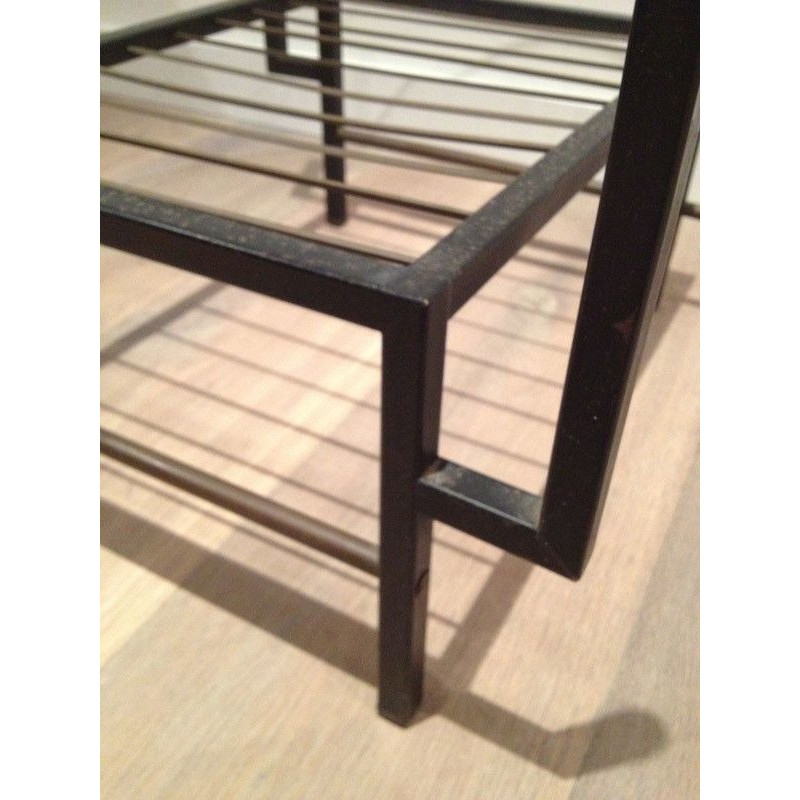 Petite Table Basse ronde en Métal Laqué noir