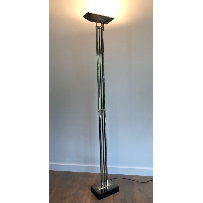 Lampadaire Patine Canon de Fusil et Laiton, Travail Français, vers 1970 | Maison BARROIS