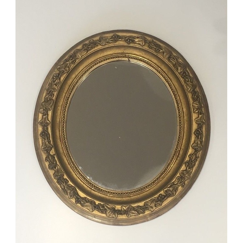 Small Gilt Stucco Oval Mirror, French Work, Circa 1900