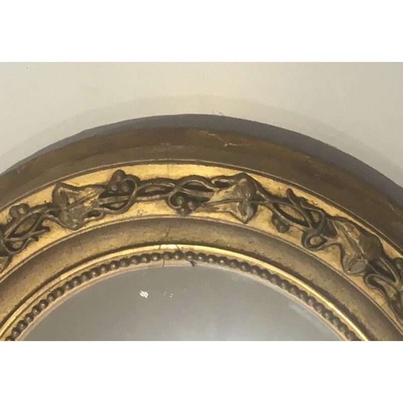 Small Gilt Stucco Oval Mirror, French Work, Circa 1900
