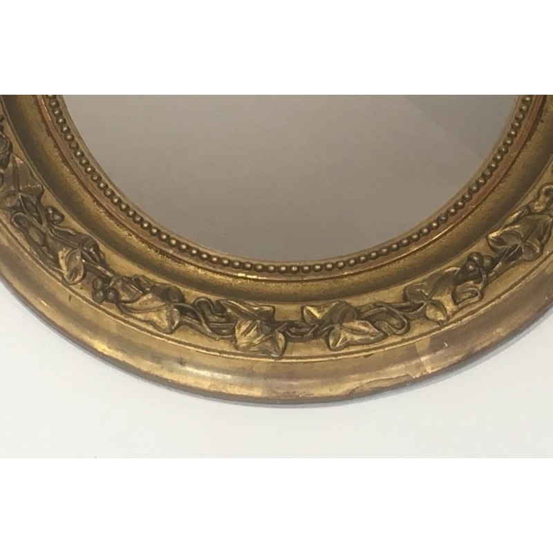 Small Gilt Stucco Oval Mirror, French Work, Circa 1900