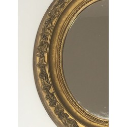 Small Gilt Stucco Oval Mirror, French Work, Circa 1900