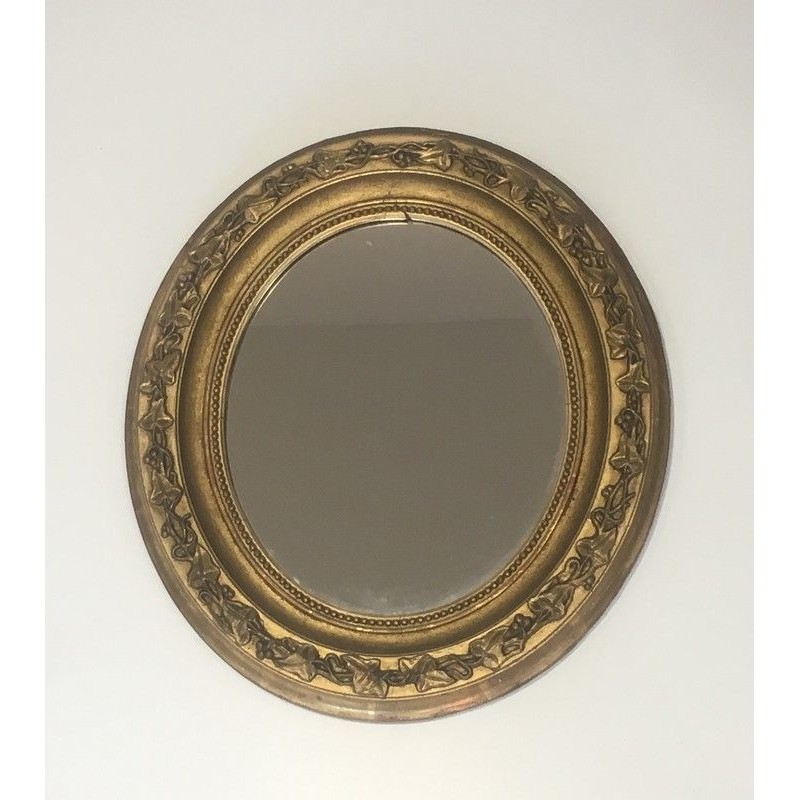 Small Gilt Stucco Oval Mirror, French Work, Circa 1900