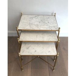 Brass nesting Tables by Maison Jansen